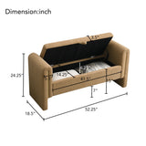 Modern Teddy Upholstered Large Bed End Bench With Arms And Storage