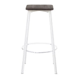 Clara - Industrial Square Barstool (Set of 2) - Wood-Pressed Grain Bamboo