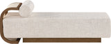 Zephyr - Linen Textured Fabric Upholstered Chaise - Painted Brown Walnut Base