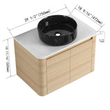 Mounted Bathroom Vanity & Art Sink & 2 Soft Close Doors