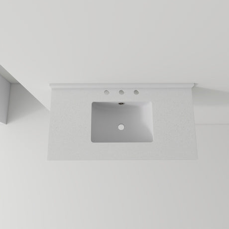 Basin Sink With 2" Thick Rim, Triple Faucet Holes, Sink Only