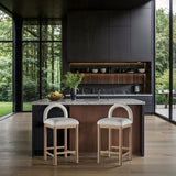 Conrad - Linen Counter Stool With Natural Legs