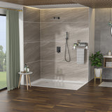 Dual Shower Head System With 12" Square Rain Shower And Rough In Valve