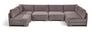 Hammond - Velvet Performance Fabric Upholstered 6 Piece U-Shaped Armless Sectional