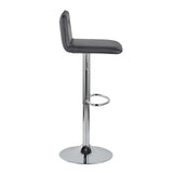 Casper - Contemporary Adjustable Barstool (Set of 2) - Chrome Frame