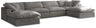 Cozy - 6 Piece Modular Double Chaise Sectional