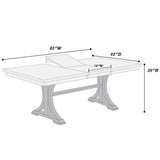 Rectangle Dining Table With Butterfly Leaf, Trestle Base - Charcoal