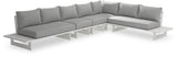 Maldives - 5 Piece Water Resistant Outdoor Patio Modular Sectional With White Base
