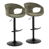 Curvo - Adjustable Barstool With Rounded T Footrest (Set of 2) - Black Metal