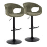 Curvo - Adjustable Barstool With Rounded T Footrest (Set of 2) - Black Metal