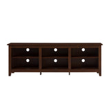 Modern 3 Shelf Open Storage 70" TV Stand For 80" TVs - Brown