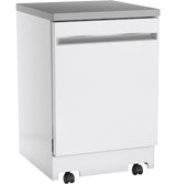 GE GPT225SGLWW - 24" Stainless Steel Interior Portable Dishwasher with Sanitize Cycle - White