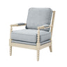 Arm Chair With Open Back Spindle Design, Padded Armrests