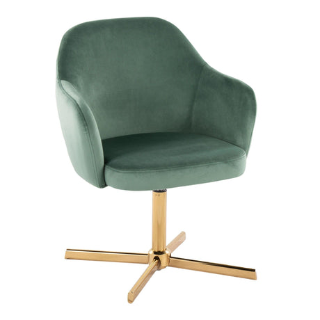 Buena - Swivel Accent Chair - Chrome Gold Metal Base