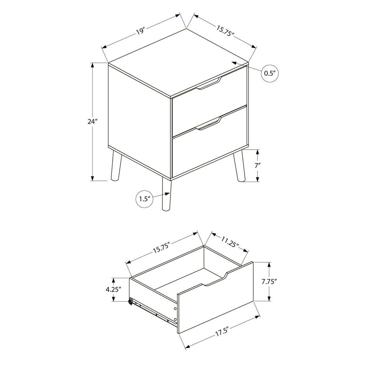 Accent Table With Storage Drawers - Natural