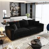 Plush Corduroy 4 Seat Sofa, Modern Comfy Upholstered Sofa Cloud Couch, Deep Seat Couches With Soft Pillows