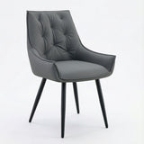 Dining Kitchen Chairs, Flat Back (Set of 2) - Dark Gray