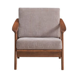 Lide - Accent Chair - Light Brown Fabric & Brown