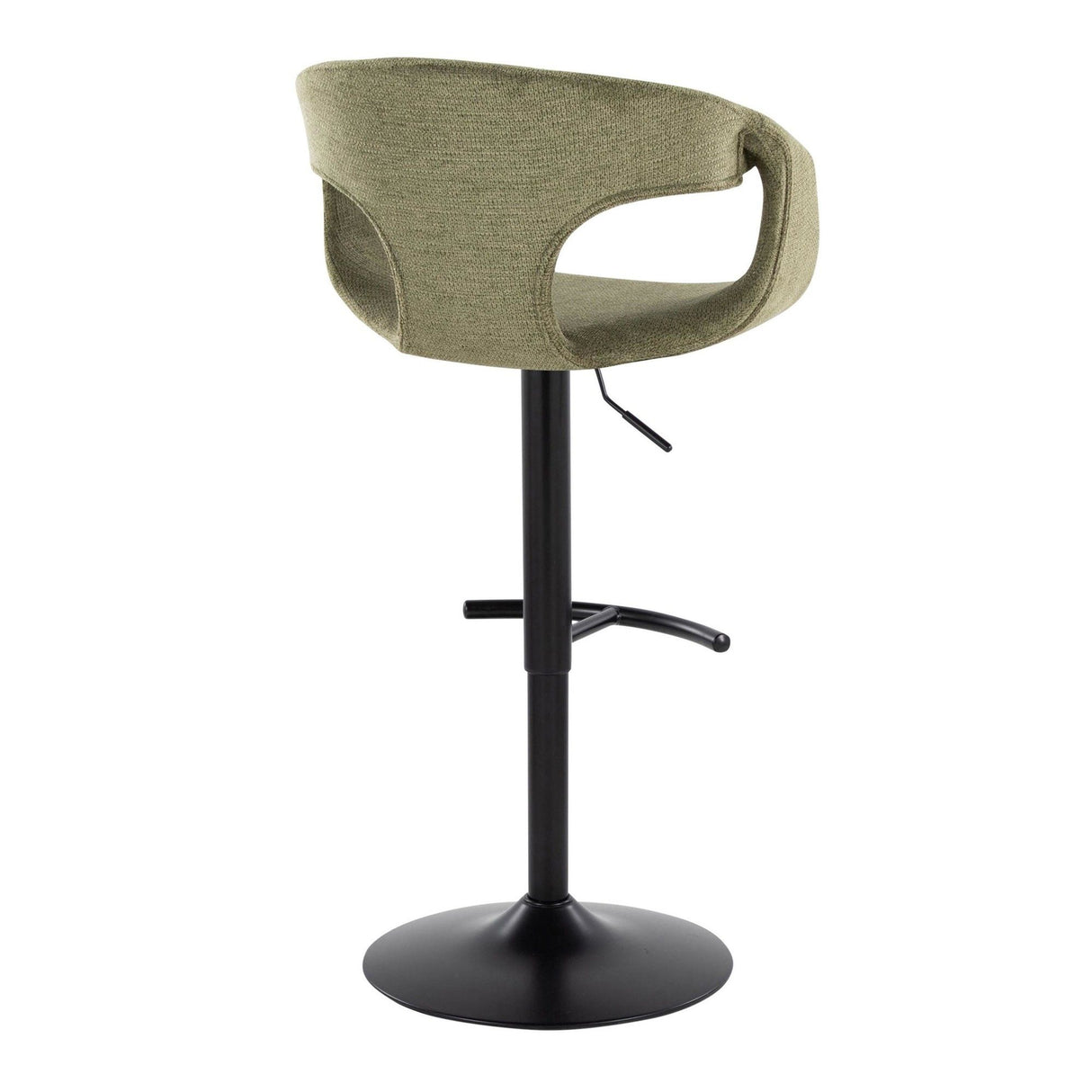 Curvo - Adjustable Barstool With Rounded T Footrest (Set of 2) - Black Metal