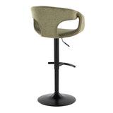 Curvo - Adjustable Barstool With Rounded T Footrest (Set of 2) - Black Metal