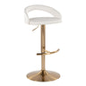 Grotto - Upholstered Adjustable Barstool - Gold Metal Base