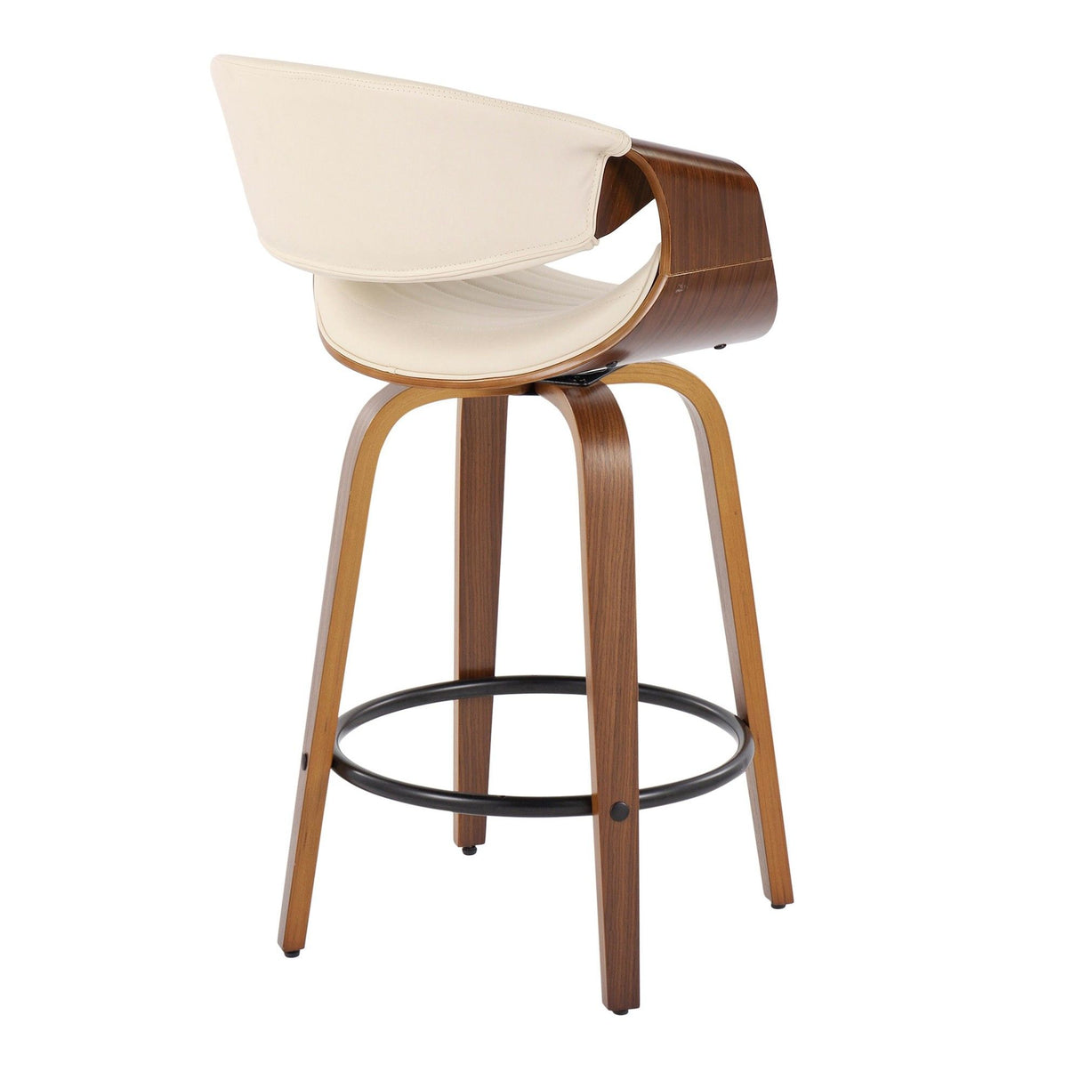 Symphony - 26" Fixed-Height Counter Stool (Set of 2) - Walnut & Black Base