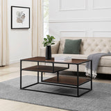 2 Tone Metal Coffee Table - Dark Walnut