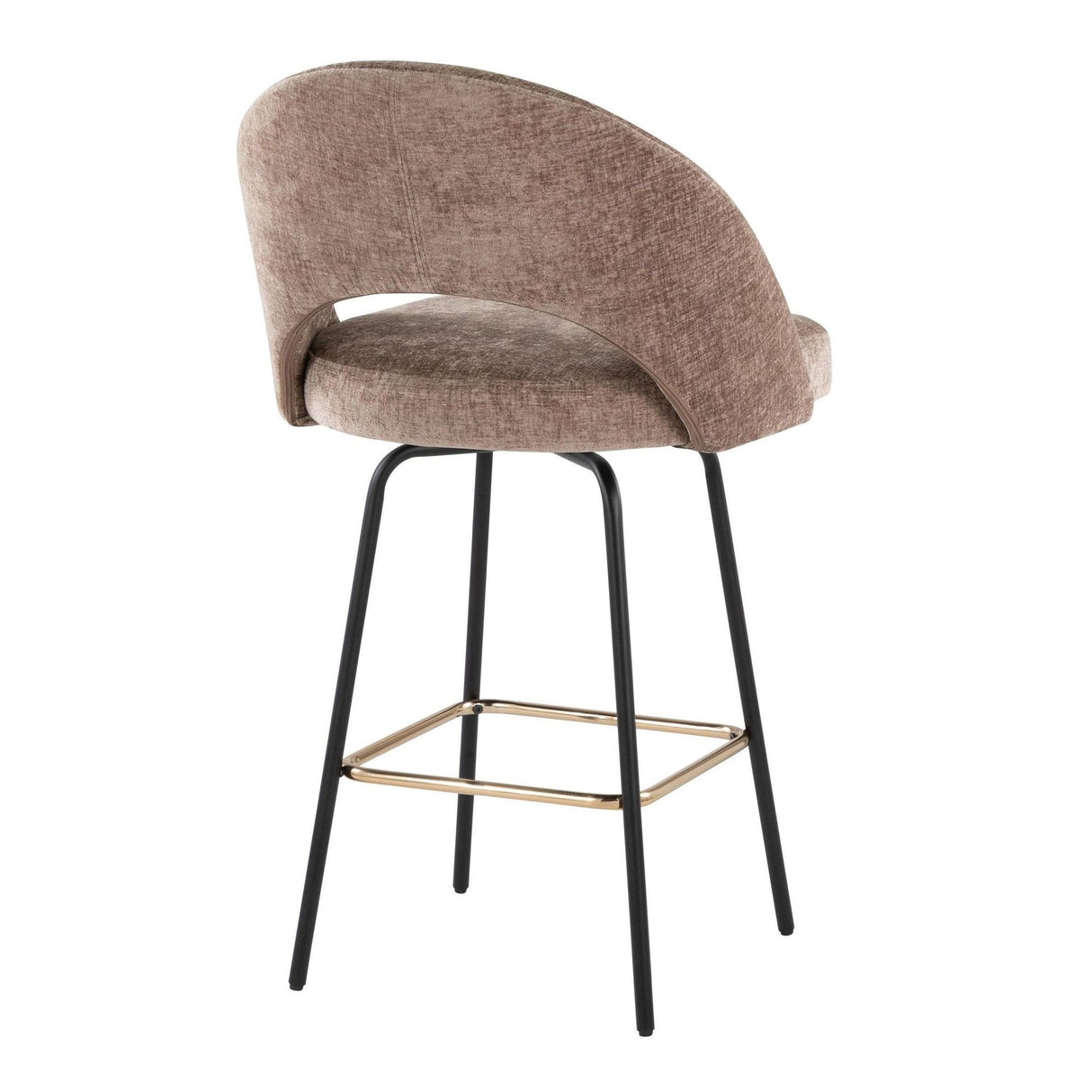 Renee - Upholstered Fixed-Height Counter Stool (Set of 2) - Black Metal