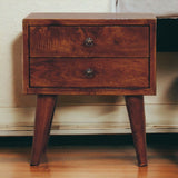 Mini Modern Bedside Table - Chestnut