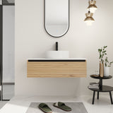 Wall Mounted Bathroom Vanity With Art Sink & 1 Soft Close Drawer