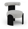 Calder - Linen Textured Fabric Upholstered Accent Chair - Painted Black Base