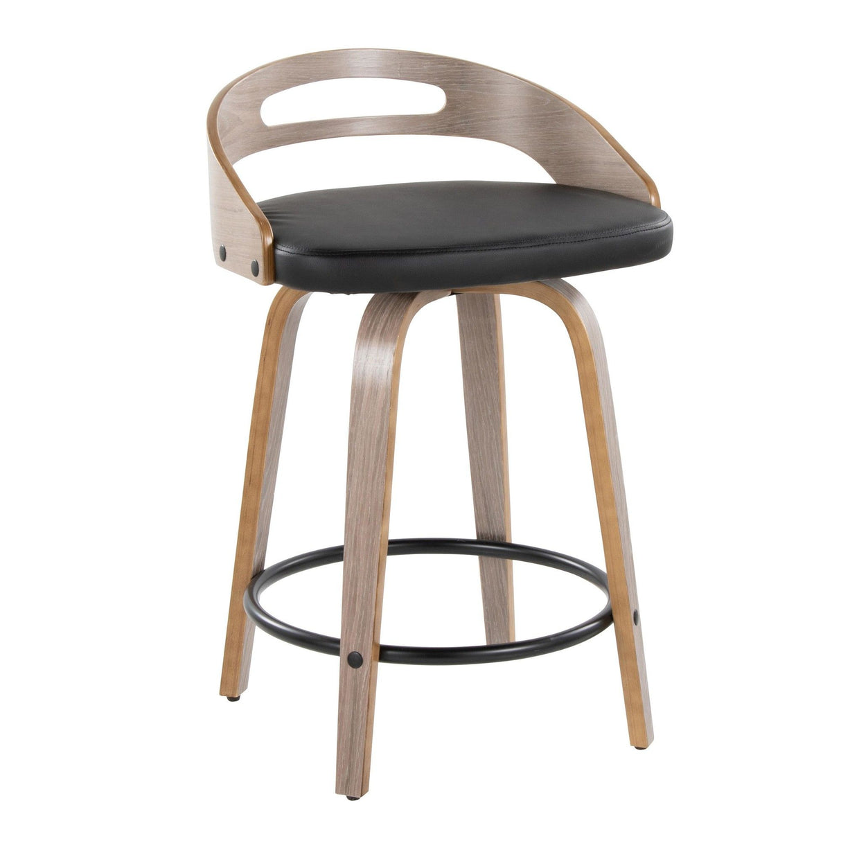 Cassis - Modern Fixed-Height Swivel Counter Stool With Light Gray Frame (Set of 2)