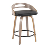 Cassis - Modern Fixed-Height Swivel Counter Stool With Light Gray Frame (Set of 2)