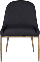 Ferro - Upholstered Dining Side Chair With Brushed Gold Legs