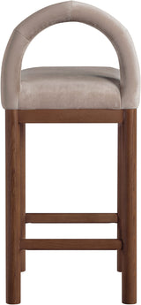 Conrad - Velvet Counter Stool With Brown Legs