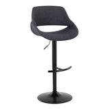Fabrizzi - Adjustable Barstool With Rounded T Footrest (Set of 2) - Black Metal