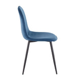 Pebble - Contemporary Chair (Set of 2) - Black Steel, Velvet
