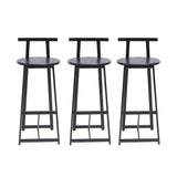 Modern Bar Stools With Backrest For Kitchen (Set of 3)