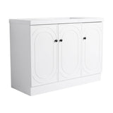 Contemporary Freestanding Bathroom Vanity With Resin Sink & Soft-Close Cabinet Doors