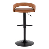 Grotto - Upholstered Adjustable Barstool - Black Metal Base