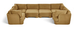 Hammond - Velvet Performance Fabric Upholstered 6 Piece U-Shaped Sectional