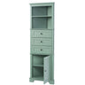Tall Storage Cabinet With 3 Drawers And Adjustable Shelves For Bathroom