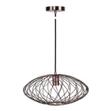 Linx - Oval Contemporary Metal Pendant Lamp - Antique Copper Bronze From Grandview Gallery