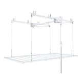 Overhead Garage Storage Rack 3 X 6 Ft For High Ceilings, With Safety Lock - White