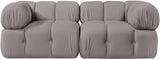 Orin - Velvet Performance Fabric Upholstered 2 Piece Modular Sofa (2 Corner Chairs)