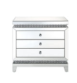 Lotus - 32" Console Cabinet - Mirrored & Faux Ice Cube Crystals