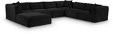 Shaggy - 7 Piece Modular U-Shaped Sectional With Ottoman