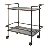 Percy Galvanized Metal Bar Cart - Gray