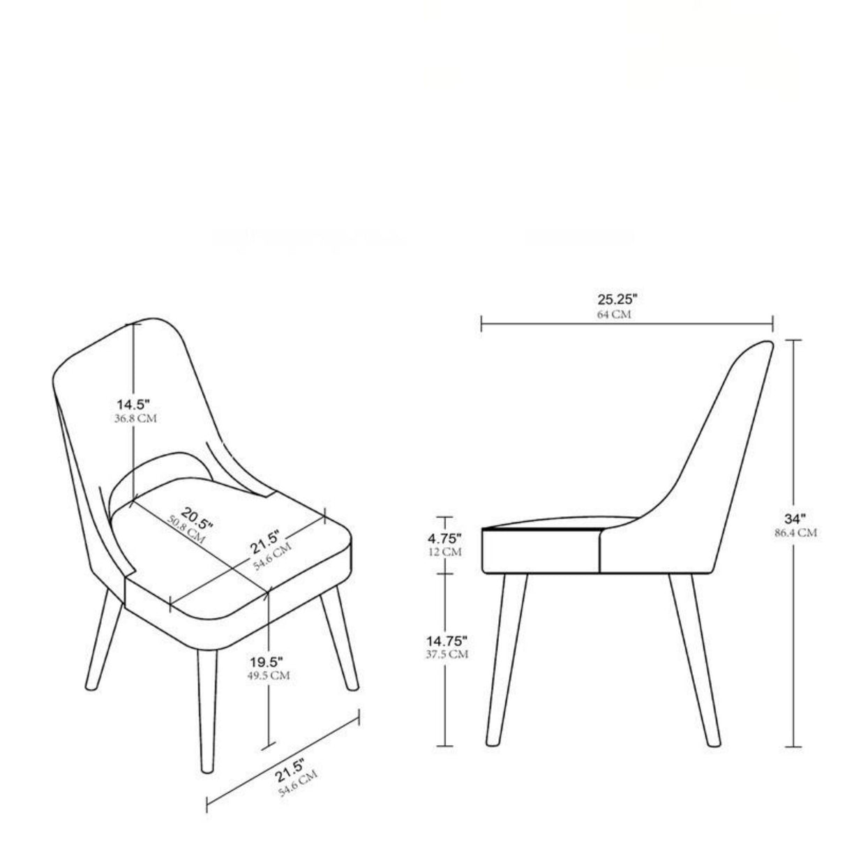 Dining Side Chair Upholstered Textured (Set of 2) - Navy