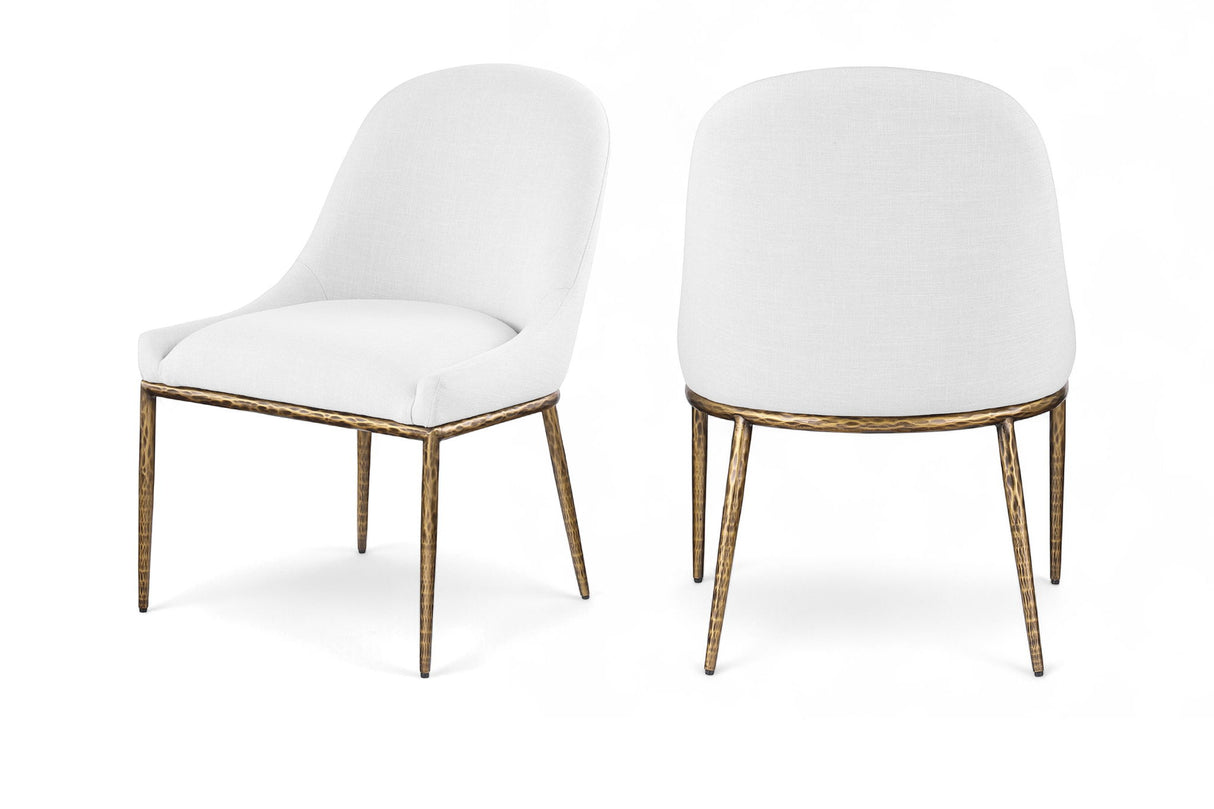 Ferro - Upholstered Dining Side Chair With Brushed Gold Legs